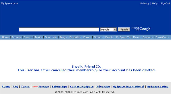 Call Girl Site Cancelled