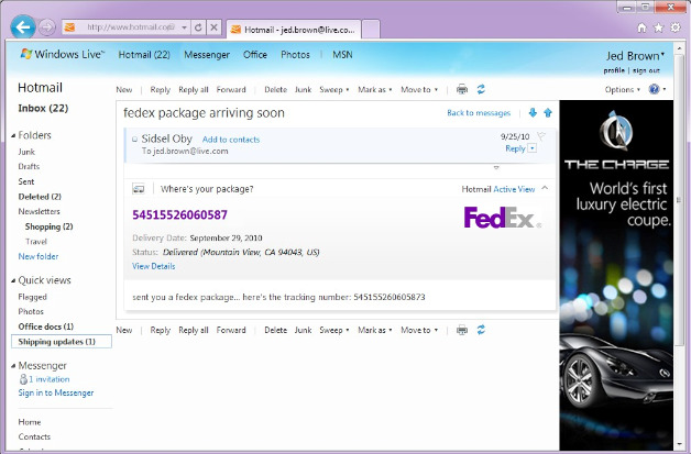 Hotmail Package Tracking
