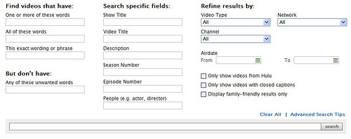 Hulu Advance Search Feature