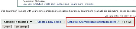 Link analytics to AdWords
