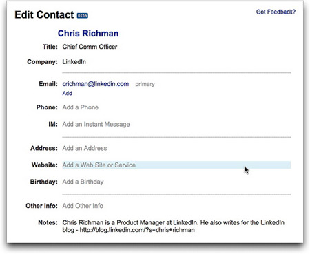 Linkedin Edit Contacts