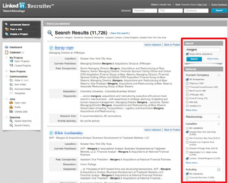 LinkedIn Recruiter Search