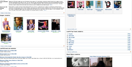 Madonna on Yahoo Glue Madonna on Yahoo Glue