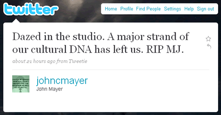 John Mayer Tweet