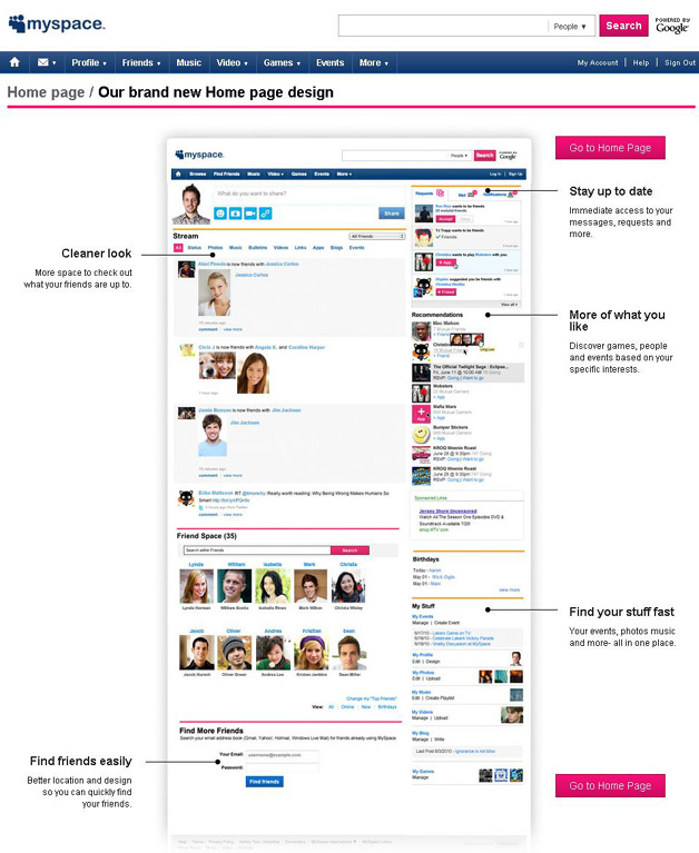 MySpace redesign