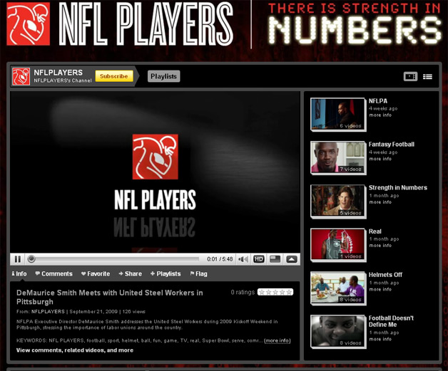 NFL Players on YouTube