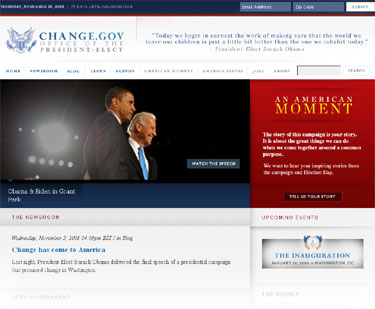Obama's Change.gov Goes Live