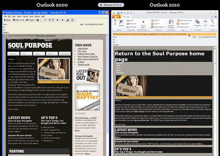 Outlook 2000 & 2010 comparison