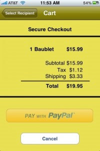 PayPal Mobile Payments at Baublet