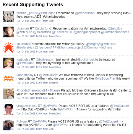 Recent Supporting Tweets