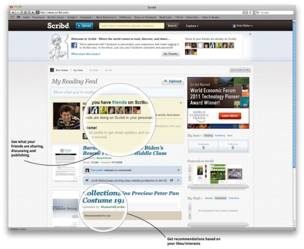 Scribd Gets Facebook Instant Personalization