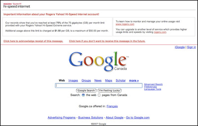 ISP Hijacks Google Homepage ISP Hijacks Google Homepage