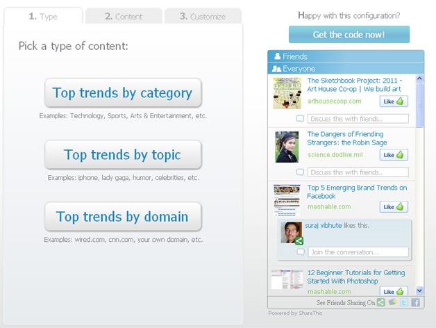 Trending Content Widget from ShareThis