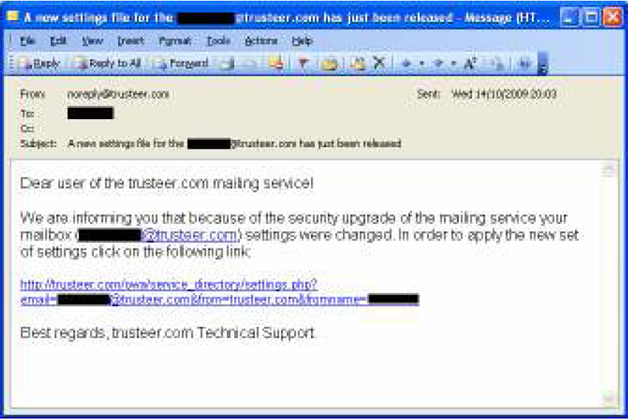 Trusteer - Zbot email sample Trusteer - Zbot email sample