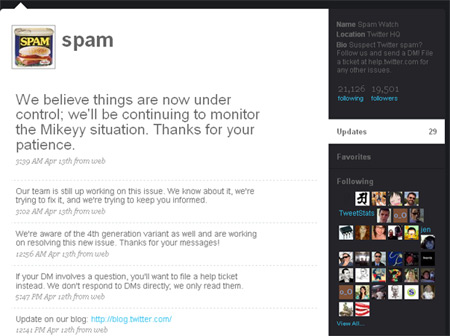 Twitter's Spam Watch Account
