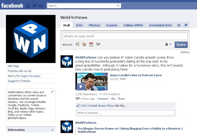 WebProNews on Facebook