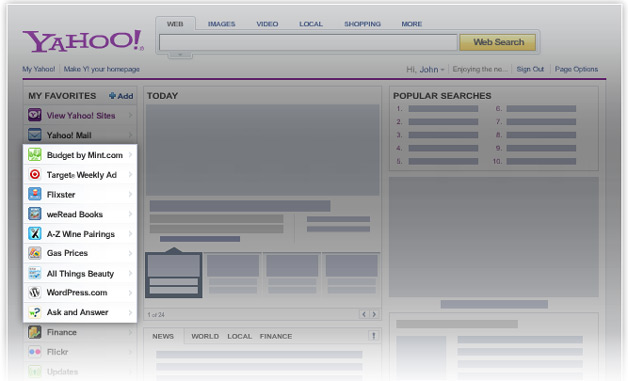 Yahoo Homepage - YAP integration