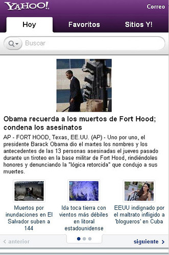 Yahoo Mobile Goes Spanish