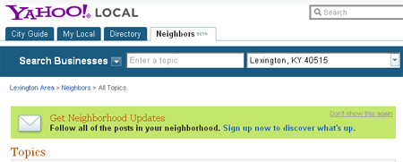 Yahoo Neighbors Yahoo Neighbors