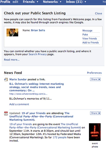 Facebook main feed Facebook main feed