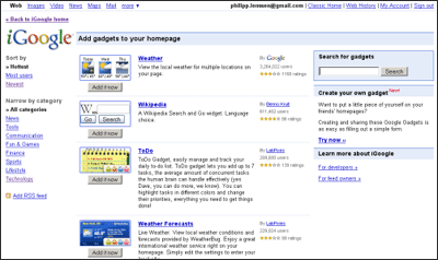 iGoogle Gadget Directory