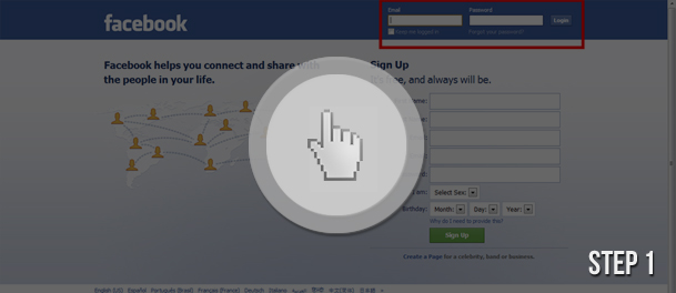 Step #1: Sign Into Facebook