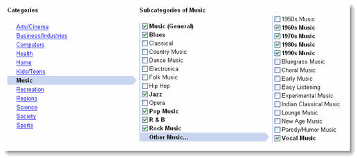 Google Personalized Categories