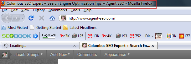 Agent SEO's Title in the Browser Window