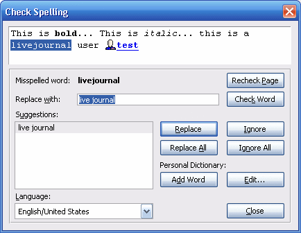 check spelling wysiwyg