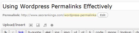 setting wordpress permalink on blog posts