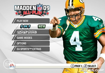 Madden 09 All Play Menu